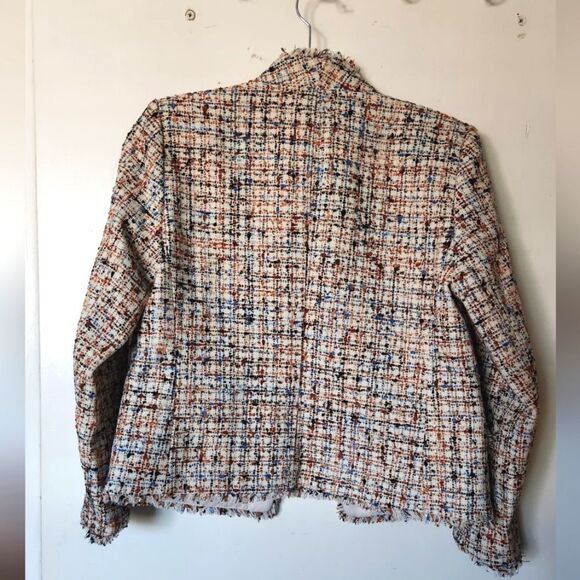 Ann Taylor Multicolor Flannel Tweed Jacket Size 4 - Picture 2 of 11